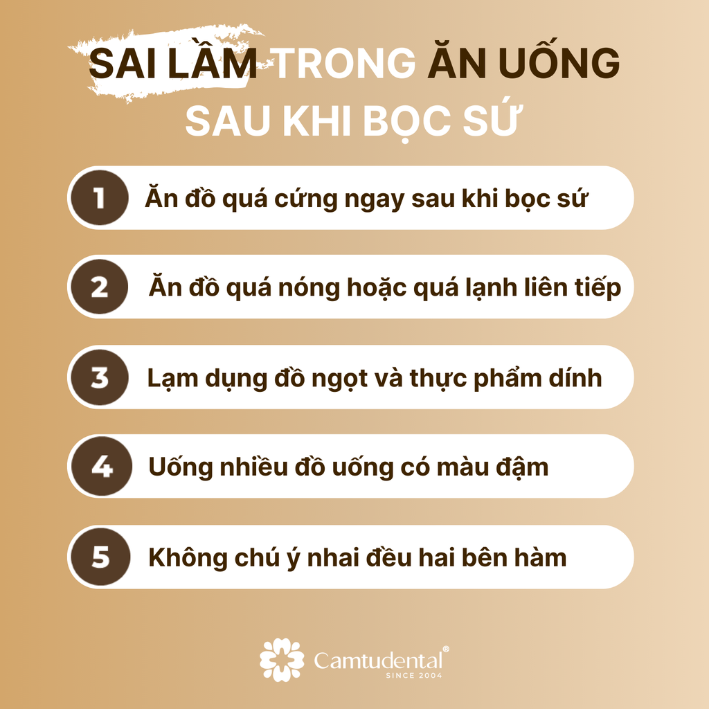 Sai Lầm Phổ Biến Trong Ăn Uống Sau Khi Bọc Sứ và Cách Khắc Phục 2 những sai lầm trong ăn uống sau khi bọc sứ do nha khoa Cẩm Tú liệt kê